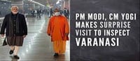 PM Modi strolls through the streets of Varanasi late at night...